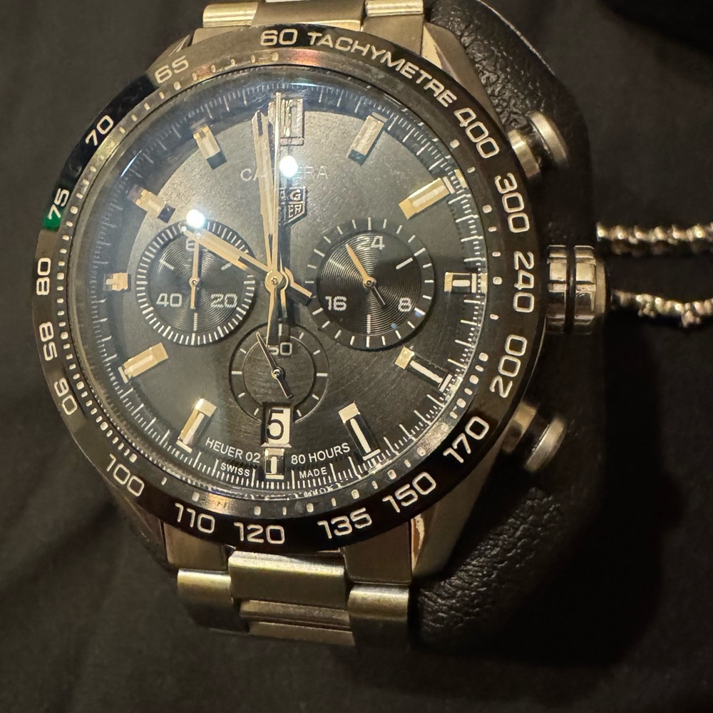 Tag Heuer Carrera Chronograph 44mm Stainless Black Face